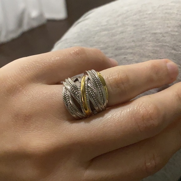 NEW Stamped 925 Silver Two tone ring - Picture 4 of 6